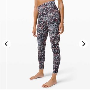Lululemon Align 25” leggings, water blossom multi pattern, size 4.  EUC